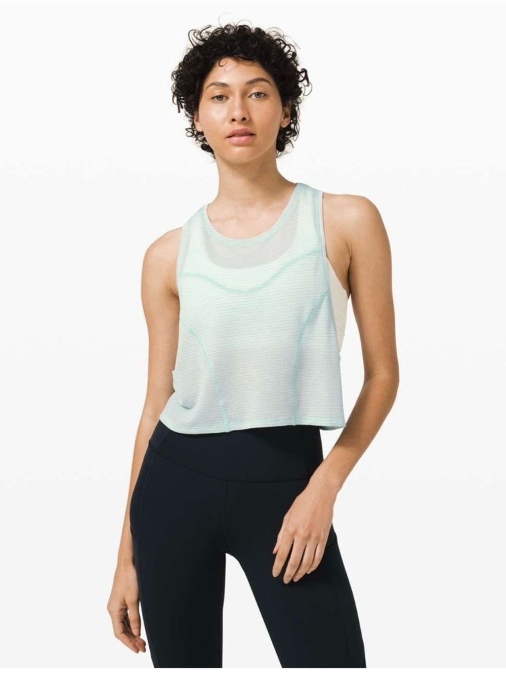 lululemon athletica Mint Mesh Cropped Tank Top